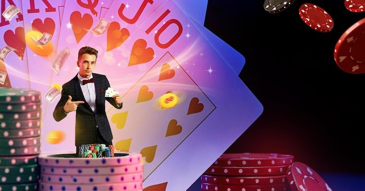 Dealer kasino langsung sedang berinteraksi dengan pemain secara real-time